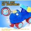 imageSULIFEEL Kids Adjustable Quad Roller SkatesToddler Beginner Roller Skates for Girls and Boys Age 25 Years OldSpace Blue