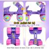 imageSULIFEEL Kids Adjustable Quad Roller SkatesToddler Beginner Roller Skates for Girls and Boys Age 25 Years OldUnicorn Purple