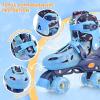imageSULIFEEL Roller Skates for Girls Boys Kids Ages 310 with Light Up Wheels Adjustable 4 Sizes for Kids Toddler Beginner RollerskatesDinosaur Blue