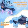 imageSULIFEEL Roller Skates for Girls Boys Kids Ages 310 with Light Up Wheels Adjustable 4 Sizes for Kids Toddler Beginner RollerskatesDinosaur Blue