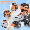 imageSULIFEEL Roller Skates for Girls Boys Kids Ages 310 with Light Up Wheels Adjustable 4 Sizes for Kids Toddler Beginner RollerskatesSpace Orange