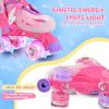 imageSULIFEEL Roller Skates for Girls Boys Kids Ages 310 with Light Up Wheels Adjustable 4 Sizes for Kids Toddler Beginner RollerskatesUnicorn Rose