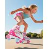 imageSULIFEEL Roller Skates for Girls Boys Kids with Light Up Wheels Adjustable 4 Sizes for Little Kids Toddler Beginner RollerskatesButterfly Pink
