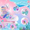 imageSULIFEEL Roller Skates for Girls Boys Kids with Light Up Wheels Adjustable 4 Sizes for Little Kids Toddler Beginner RollerskatesPink