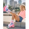 imageSULIFEEL Roller Skates for Girls Boys Kids with Light Up Wheels Adjustable 4 Sizes for Little Kids Toddler Beginner RollerskatesPinkToddler