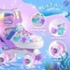 imageSULIFEEL Roller Skates for Girls Boys Kids with Light Up Wheels Adjustable 4 Sizes for Little Kids Toddler Beginner RollerskatesPurple