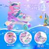 imageSULIFEEL Roller Skates for Girls Boys Kids with Light Up Wheels Adjustable 4 Sizes for Little Kids Toddler Beginner RollerskatesPurple