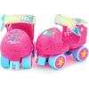 imageSULIFEEL Kids Adjustable Quad Roller SkatesToddler Beginner Roller Skates for Girls and Boys Age 25 Years OldMermaid Pink