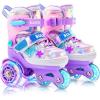 imageSULIFEEL Roller Skates for Girls Boys Kids with Light Up Wheels Adjustable 4 Sizes for Little Kids Toddler Beginner RollerskatesPurpleToddler