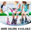 imageSULIFEEL Letter Adjustable 4 Size Kids Roller Skates for Girls and Boys Beginner Skates All 8 Light up Wheels Sports for Indoor OutdoorBlue
