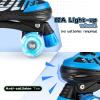 imageSULIFEEL Letter Adjustable 4 Size Kids Roller Skates for Girls and Boys Beginner Skates All 8 Light up Wheels Sports for Indoor OutdoorBlue