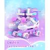 imageSULIFEEL Rainbow TieDye Adjustable Roller Skates for Girls Kids Ages 35 58 612 Pink Purple Light Up Skate with Fluffy Pom Poms Triple Protection for Indoor Outdoor SkatingStellar Purple