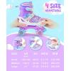 imageSULIFEEL Rainbow TieDye Adjustable Roller Skates for Girls Kids Ages 35 58 612 Pink Purple Light Up Skate with Fluffy Pom Poms Triple Protection for Indoor Outdoor SkatingStellar Purple