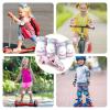 imageSULIFEEL Rainbow Unicorn Knee Pads for Kids Knee Elbow Pads Wrist Guards with Drawstring Bag Adjustable Protective Gear Set for Girls Roller Skating Bike Cycling Skateboard Scooter Green SmallUnicorn Dazzling