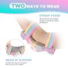 imageSULIFEEL Rainbow Unicorn Knee Pads for Kids Knee Elbow Pads Wrist Guards with Drawstring Bag Adjustable Protective Gear Set for Girls Roller Skating Bike Cycling Skateboard Scooter Green SmallDazzling