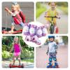 imageSULIFEEL Rainbow Unicorn Knee Pads for Kids Knee Elbow Pads Wrist Guards with Drawstring Bag Adjustable Protective Gear Set for Girls Roller Skating Bike Cycling Skateboard Scooter Green SmallUnicorn Purple