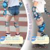 imageSULIFEEL Rainbow Unicorn Knee Pads for Kids Knee Elbow Pads Wrist Guards with Drawstring Bag Adjustable Protective Gear Set for Girls Roller Skating Bike Cycling Skateboard Scooter Green SmallDinosaur Blue