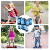 imageSULIFEEL Rainbow Unicorn Knee Pads for Kids Knee Elbow Pads Wrist Guards with Drawstring Bag Adjustable Protective Gear Set for Girls Roller Skating Bike Cycling Skateboard Scooter Green SmallDinosaur Blue