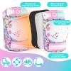 imageSULIFEEL Rainbow Unicorn Knee Pads for Kids Knee Elbow Pads Wrist Guards with Drawstring Bag Adjustable Protective Gear Set for Girls Roller Skating Bike Cycling Skateboard Scooter Green SmallUnicorn Dazzling