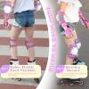 imageSULIFEEL Rainbow Unicorn Knee Pads for Kids Knee Elbow Pads Wrist Guards with Drawstring Bag Adjustable Protective Gear Set for Girls Roller Skating Bike Cycling Skateboard Scooter Green SmallUnicorn Purple