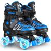 imageSULIFEEL Letter Adjustable 4 Size Kids Roller Skates for Girls and Boys Beginner Skates All 8 Light up Wheels Sports for Indoor OutdoorBlue