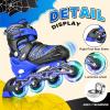 imageSULIFEEL Inline Skates with Blades for Kids Boys Youth Ages 612 812 58 with Light up Wheels 4 Sizes Adjustable Roller Skates for Beginners Indoor Outdoor SportsSpider Blue