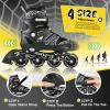 imageSULIFEEL Inline Skates with Blades for Kids Boys Youth Ages 612 812 58 with Light up Wheels 4 Sizes Adjustable Roller Skates for Beginners Indoor Outdoor SportsSpider Black