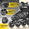 imageSULIFEEL Inline Skates with Blades for Kids Boys Youth Ages 612 812 58 with Light up Wheels 4 Sizes Adjustable Roller Skates for Beginners Indoor Outdoor SportsSpider Black