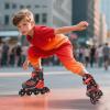 imageSULIFEEL Inline Skates with Blades for Kids Boys Youth Ages 612 812 58 with Light up Wheels 4 Sizes Adjustable Roller Skates for Beginners Indoor Outdoor SportsSpider Red