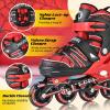 imageSULIFEEL Inline Skates with Blades for Kids Boys Youth Ages 612 812 58 with Light up Wheels 4 Sizes Adjustable Roller Skates for Beginners Indoor Outdoor SportsSpider Red