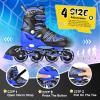 imageSULIFEEL Inline Skates with Blades for Kids Boys Youth Ages 612 812 58 with Light up Wheels 4 Sizes Adjustable Roller Skates for Beginners Indoor Outdoor SportsSpider Blue
