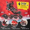imageSULIFEEL Inline Skates with Blades for Kids Boys Youth Ages 612 812 58 with Light up Wheels 4 Sizes Adjustable Roller Skates for Beginners Indoor Outdoor SportsSpider Red
