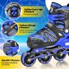 imageSULIFEEL Inline Skates with Blades for Kids Boys Youth Ages 612 812 58 with Light up Wheels 4 Sizes Adjustable Roller Skates for Beginners Indoor Outdoor SportsSpider Blue