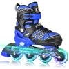 imageSULIFEEL Inline Skates with Blades for Kids Boys Youth Ages 612 812 58 with Light up Wheels 4 Sizes Adjustable Roller Skates for Beginners Indoor Outdoor SportsSpider Blue