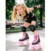imageSULIFEEL Roller Skates for Girls and Women with Light up Wheels and Polka Dot Pattern Kids and Adult Roller Sktes for Outdoor and Indoor UseBlack
