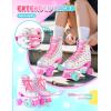 imageSULIFEEL Roller Skates for Girls and Women with Light up Wheels and Polka Dot Pattern Kids and Adult Roller Sktes for Outdoor and Indoor UseColorful