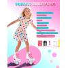 imageSULIFEEL Roller Skates for Girls and Women with Light up Wheels and Polka Dot Pattern Kids and Adult Roller Sktes for Outdoor and Indoor UseColorful