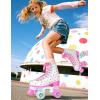 imageSULIFEEL Roller Skates for Girls and Women with Light up Wheels and Polka Dot Pattern Kids and Adult Roller Sktes for Outdoor and Indoor UseColorful
