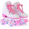 imageSULIFEEL Roller Skates for Girls and Women with Light up Wheels and Polka Dot Pattern Kids and Adult Roller Sktes for Outdoor and Indoor UseColorful
