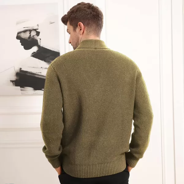 NITAGUT Mens Cardigan Sweater Casual Soft Shawl Collar Cardigan Stylish Cable Knit Button up Cardigan Sweater with Pockets