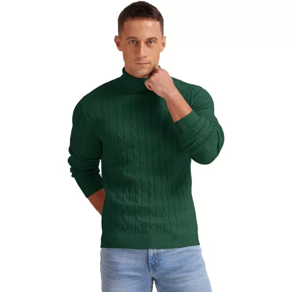 NITAGUT Men's Casual Turtleneck Sweaters Warm Twisted Pattern Knitted Slim Fit Pullover Sweater