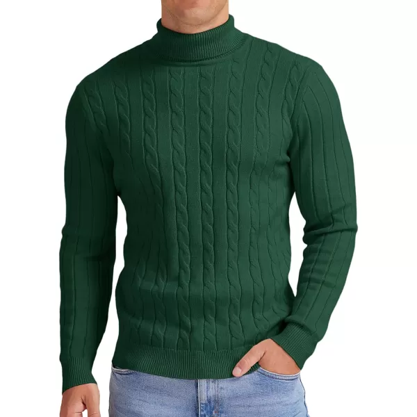NITAGUT Men's Casual Turtleneck Sweaters Warm Twisted Pattern Knitted Slim Fit Pullover Sweater