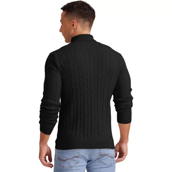 NITAGUT Men's Casual Turtleneck Sweaters Warm Twisted Pattern Knitted Slim Fit Pullover Sweater