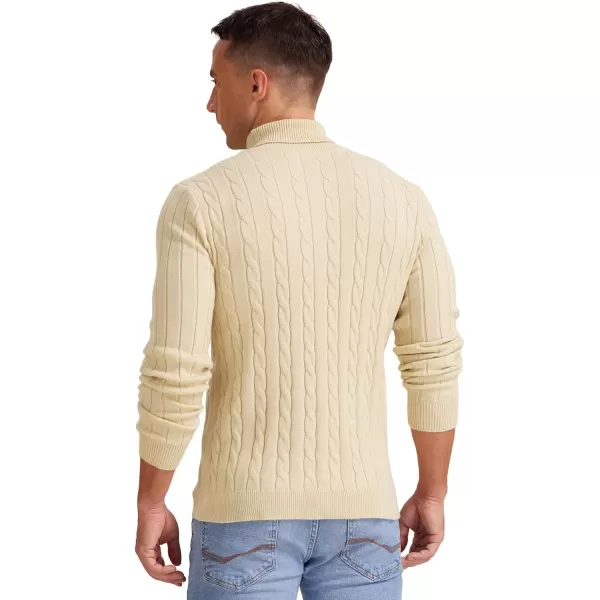 NITAGUT Men's Casual Turtleneck Sweaters Warm Twisted Pattern Knitted Slim Fit Pullover Sweater