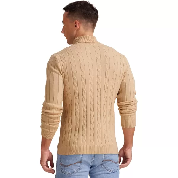 NITAGUT Men's Casual Turtleneck Sweaters Warm Twisted Pattern Knitted Slim Fit Pullover Sweater