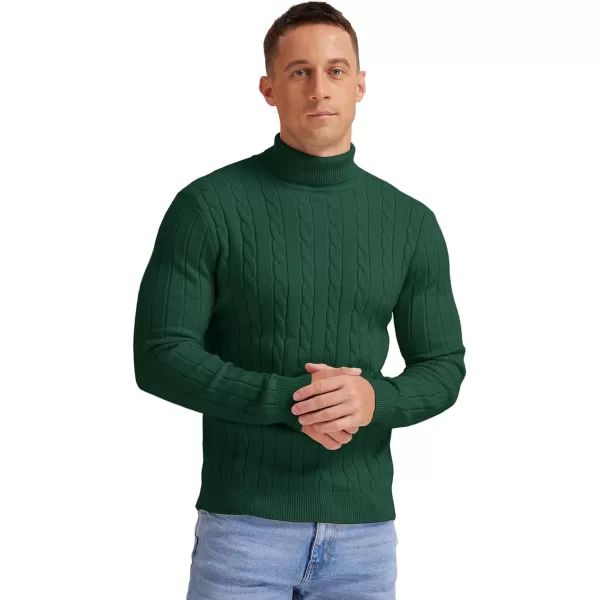 NITAGUT Men's Casual Turtleneck Sweaters Warm Twisted Pattern Knitted Slim Fit Pullover Sweater