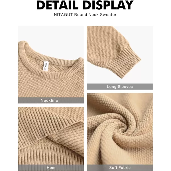 NITAGUT Men's Crewneck Sweater Soft Casual Classic Pullover Knitwear Lightweight Sweaters with Ribbing Edge