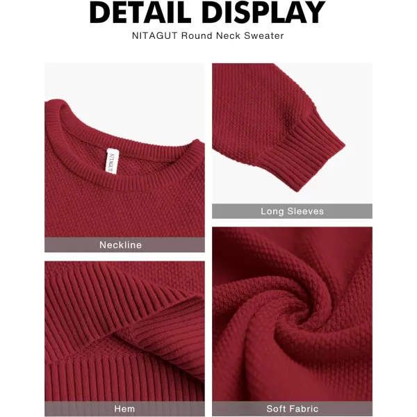 NITAGUT Men's Crewneck Sweater Soft Casual Classic Pullover Knitwear Lightweight Sweaters with Ribbing Edge
