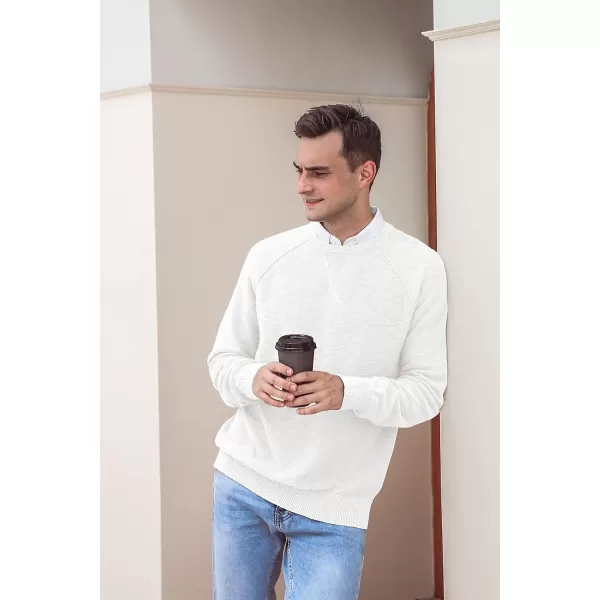 NITAGUT Men's Crewneck Sweater Soft Cotton Rib Knit Casual Rglan Sleeve Classic Pullover Sweater