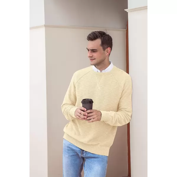 NITAGUT Men's Crewneck Sweater Soft Cotton Rib Knit Casual Rglan Sleeve Classic Pullover Sweater